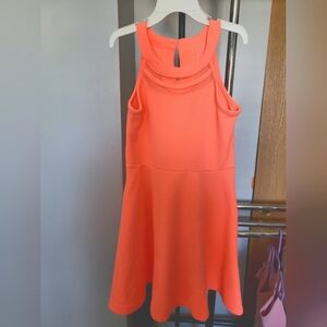 Girls coral sleeveless dress